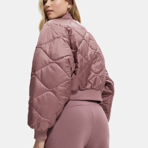 NEW UNDER ARMOUR Heritage Bomber Jacket in maroon for women 1225 4t2 - Picture 5 of 10